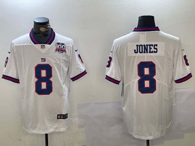 Men New York Giants #8 Jones White 2024 Nike Vapor Limited NFL Jersey style 2->new york giants->NFL Jersey